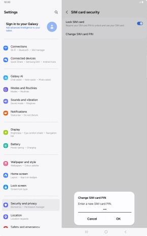 Key in a new four-digit PIN and press OK.