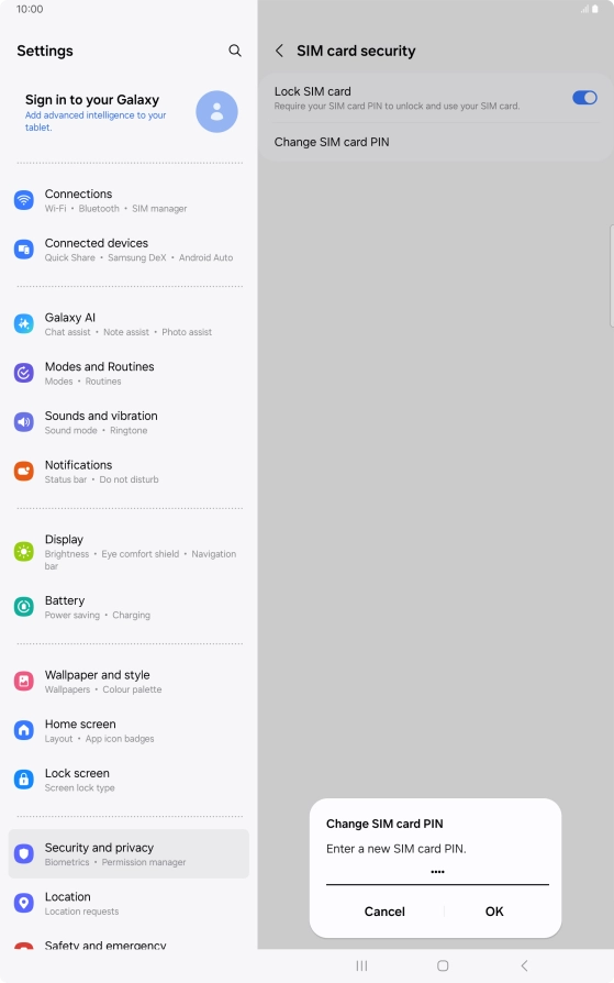 Key in a new four-digit PIN and press OK.