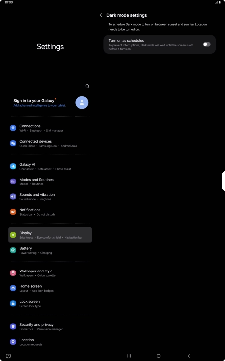 Press the indicator next to 