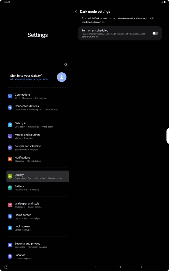 Press the indicator next to 