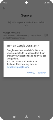 If you turn on the function, press TURN ON.