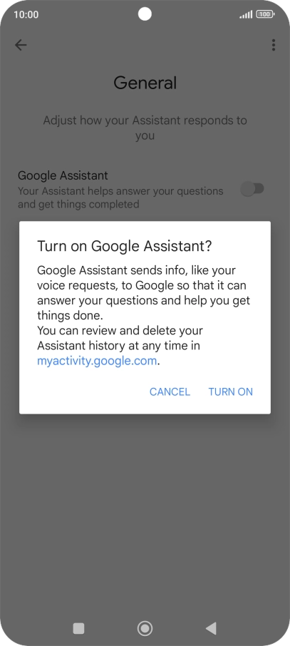 If you turn on the function, press TURN ON.