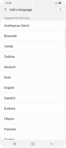 Press the required language. Press the required language.