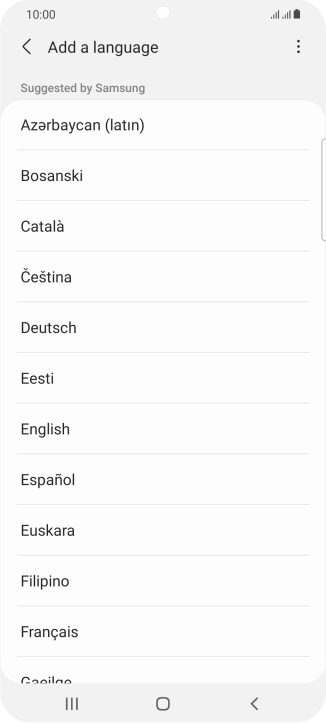 Press the required language. Press the required language.