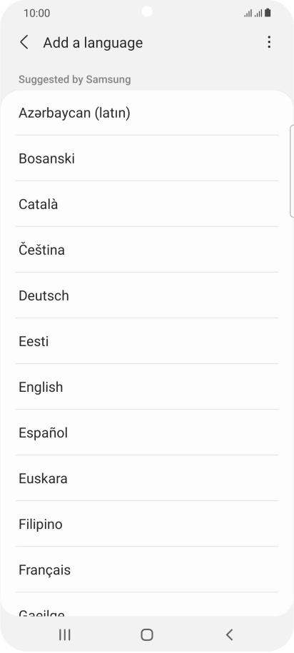 Press the required language. Press the required language.