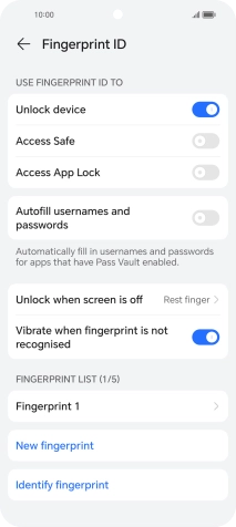 Press the required settings.
