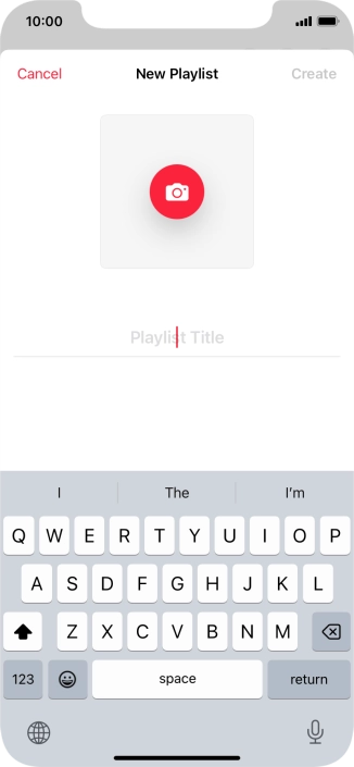 Press the text input field and key in a name for the playlist.