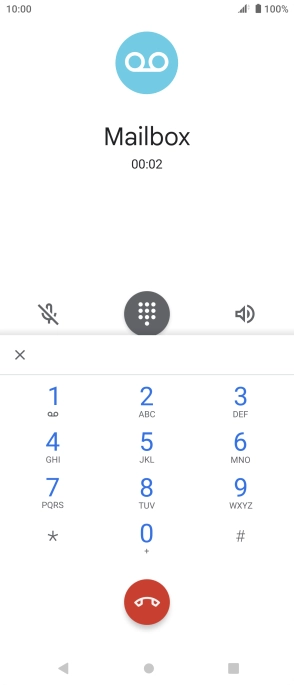 Press the end call icon.