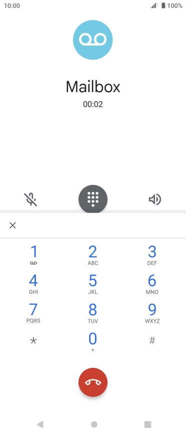 Press the end call icon.