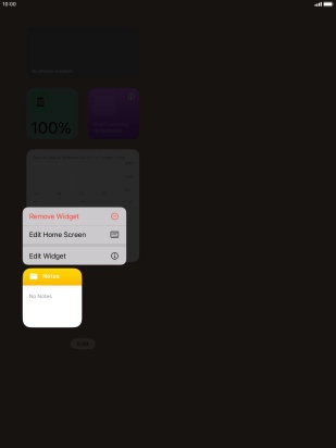 Press the required widget. Press the required widget.