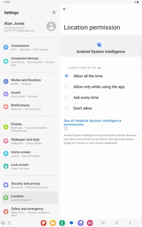 Press the required setting. Press the required setting.
