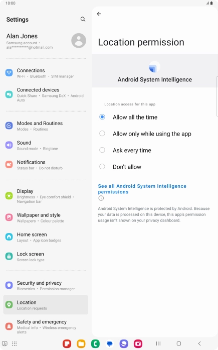 Press the required setting. Press the required setting.