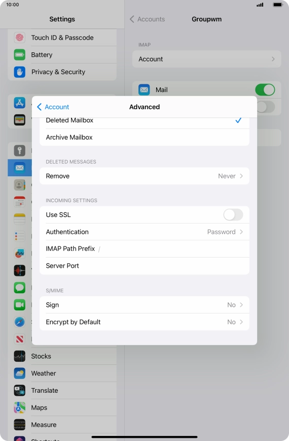 Press the indicator next to 