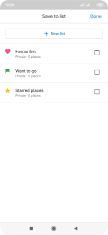 If you select New list, follow the instructions on the screen to create a new list.