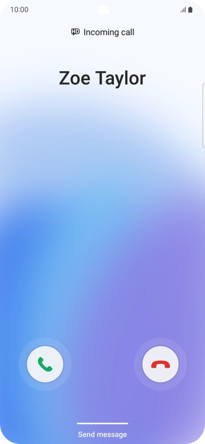 Press and drag the accept call icon right.