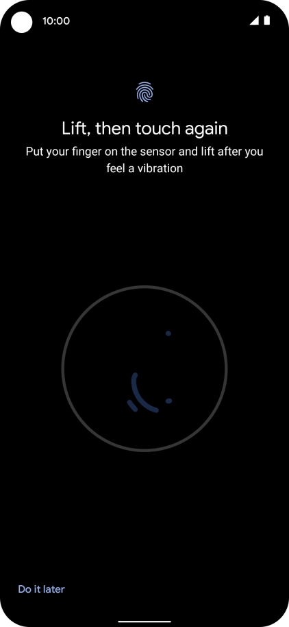 Follow the instructions on the screen to create the phone lock code using your fingerprint.