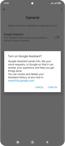 If you turn on the function, press TURN ON.