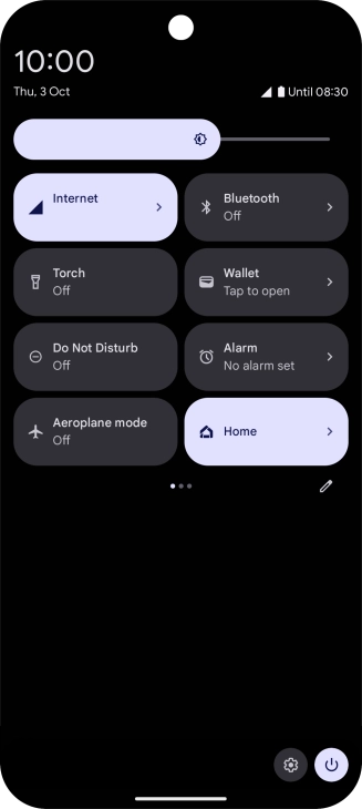 Press the settings icon. Press the settings icon.