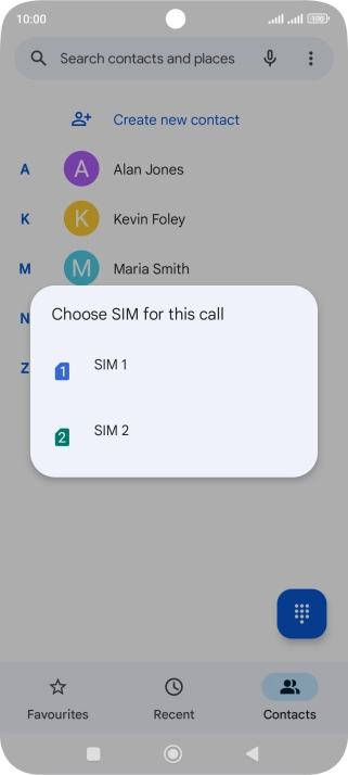 Press the required SIM and follow the instructions to listen to your messages.