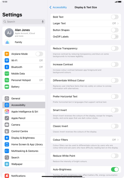 Press the indicator next to 