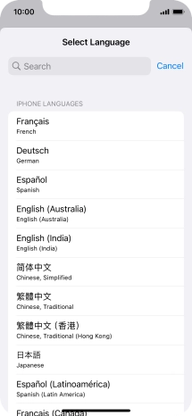 Press the required language.