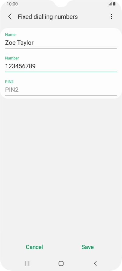 Press PIN2 and key in your PIN2. The default PIN2 is 1111.