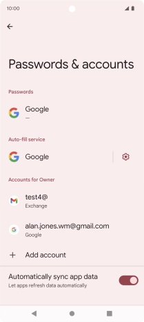 Press the required email account.