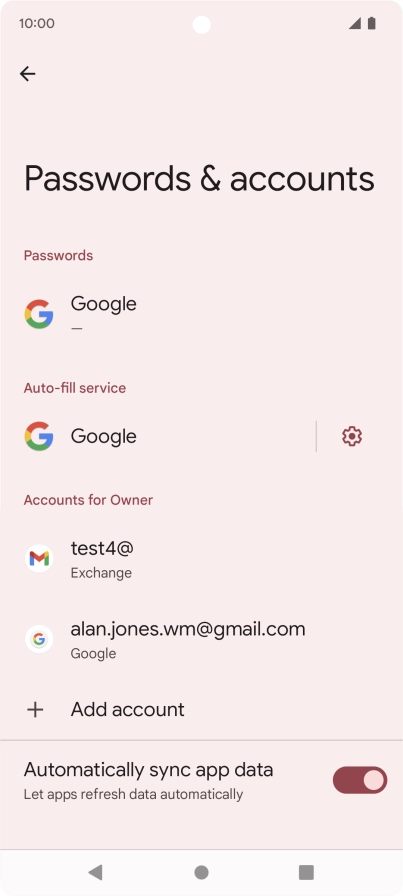 Press the required email account.