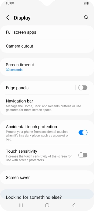 Press Screen timeout.