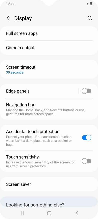Press Screen timeout.