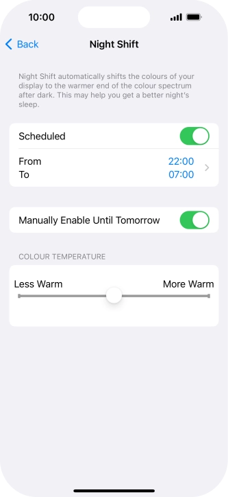 Press and drag the indicator below 