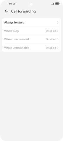 Press the required divert type. Press the required divert type.