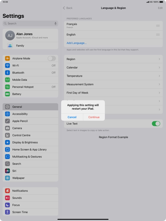 Press Continue. Press Continue.