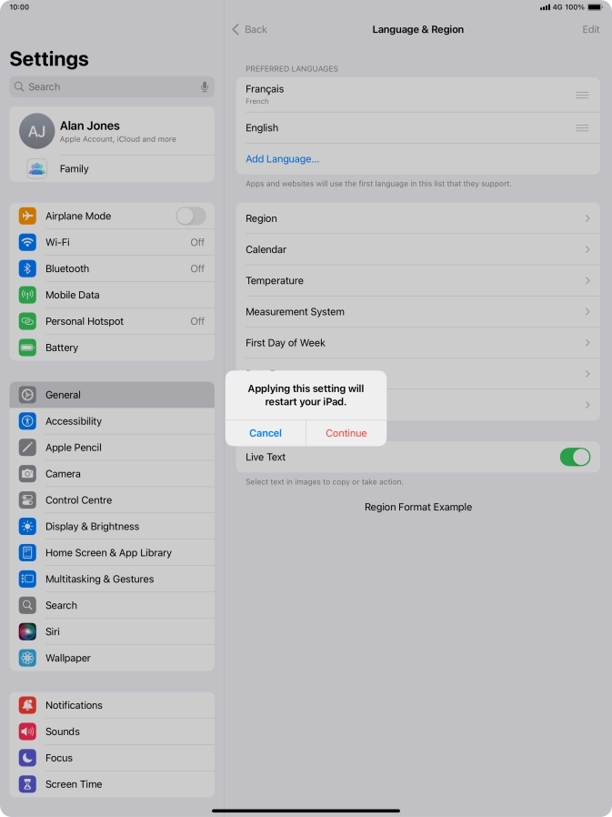 Press Continue. Press Continue.