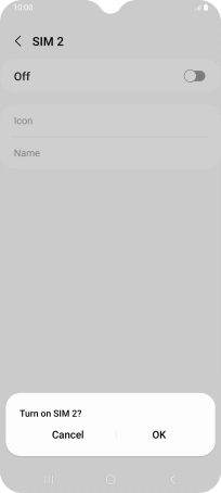 If you turn on use of the SIM, press OK.