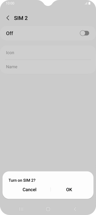 If you turn on use of the SIM, press OK.