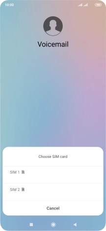 Press the required SIM. Follow the instructions to listen to your messages.