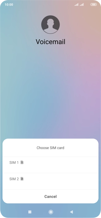 Press the required SIM. Follow the instructions to listen to your messages.