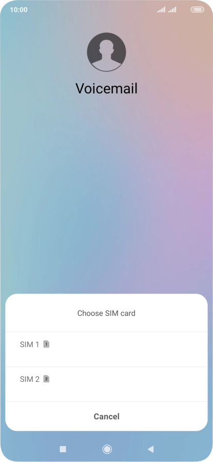 Press the required SIM. Follow the instructions to listen to your messages.