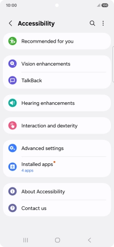 Press Vision enhancements and follow the instructions on the screen to select the required settings.