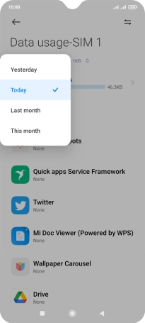 Press the required setting.