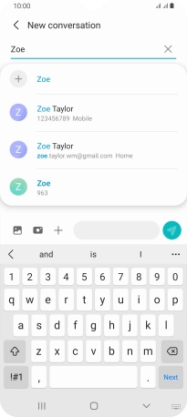 Press the required contact.