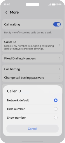 Press Show number to turn on caller identification.