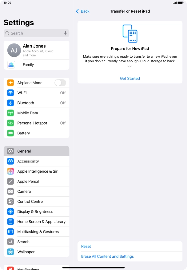 Press Reset. Press Reset.