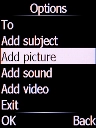 Select Add picture and press the Left selection key.