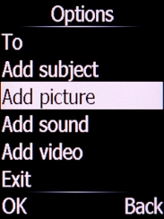 Select Add picture and press the Left selection key.