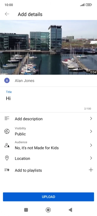Key in the required text and press UPLOAD.