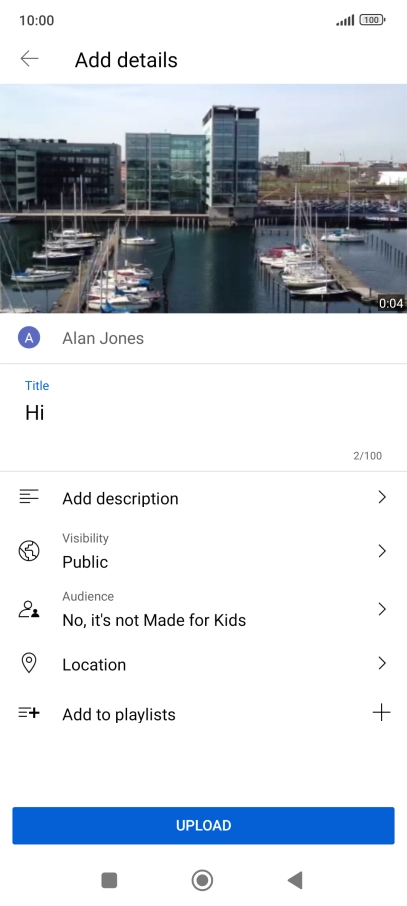 Key in the required text and press UPLOAD.
