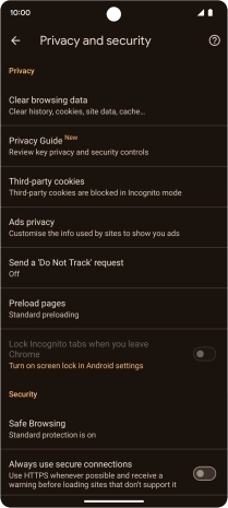 Press Clear browsing data. Press Clear browsing data.