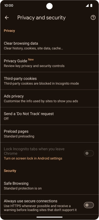 Press Clear browsing data. Press Clear browsing data.